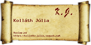 Kolláth Júlia névjegykártya